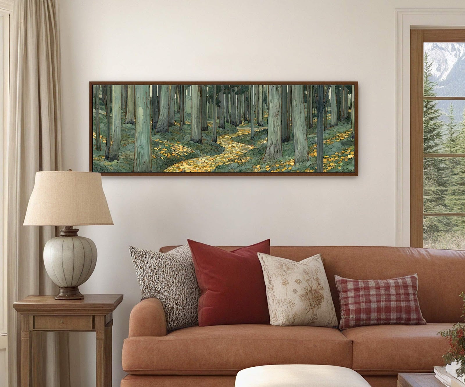 Canvas wall art in interior setting.
