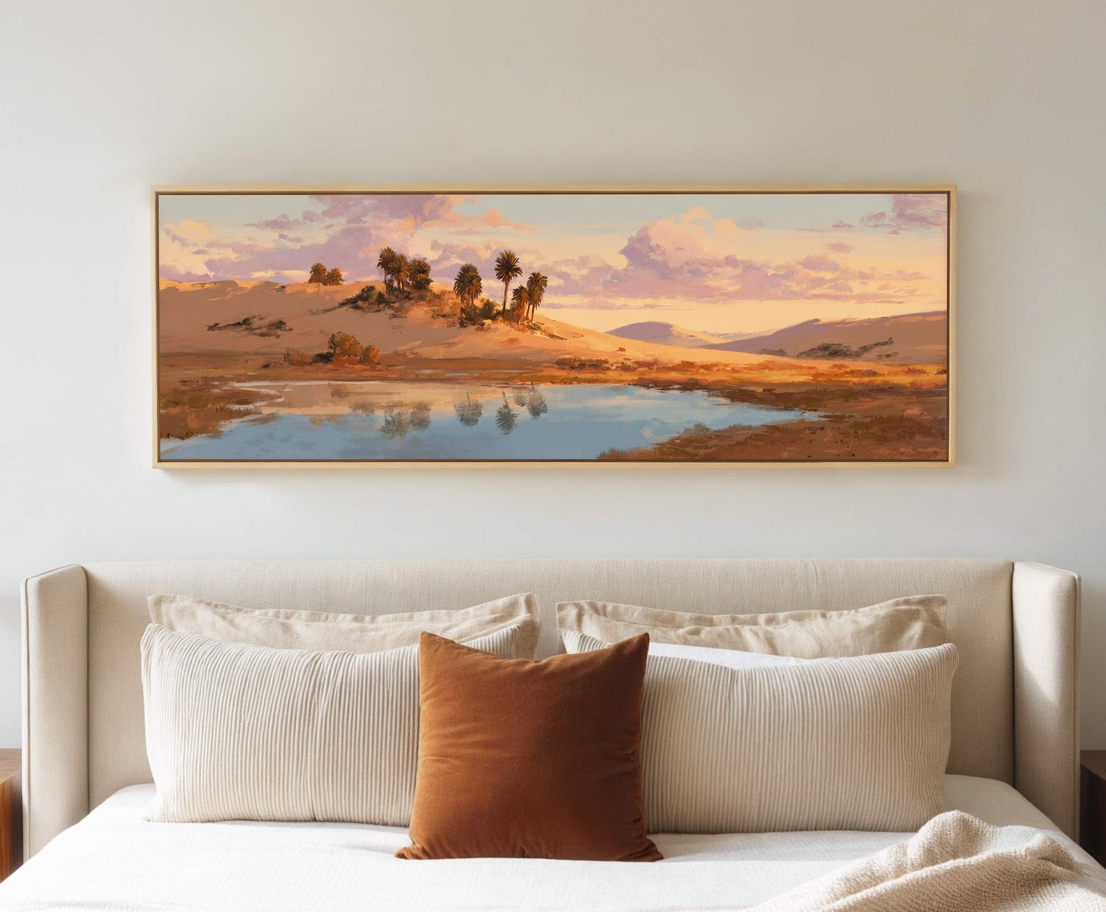 Canvas wall art in interior setting.