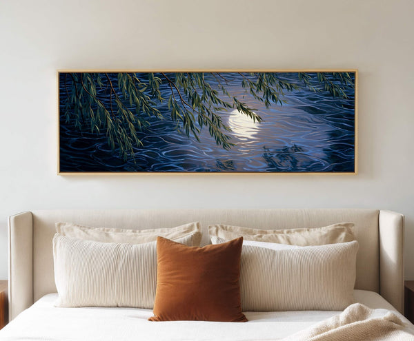 Canvas wall art in interior setting.