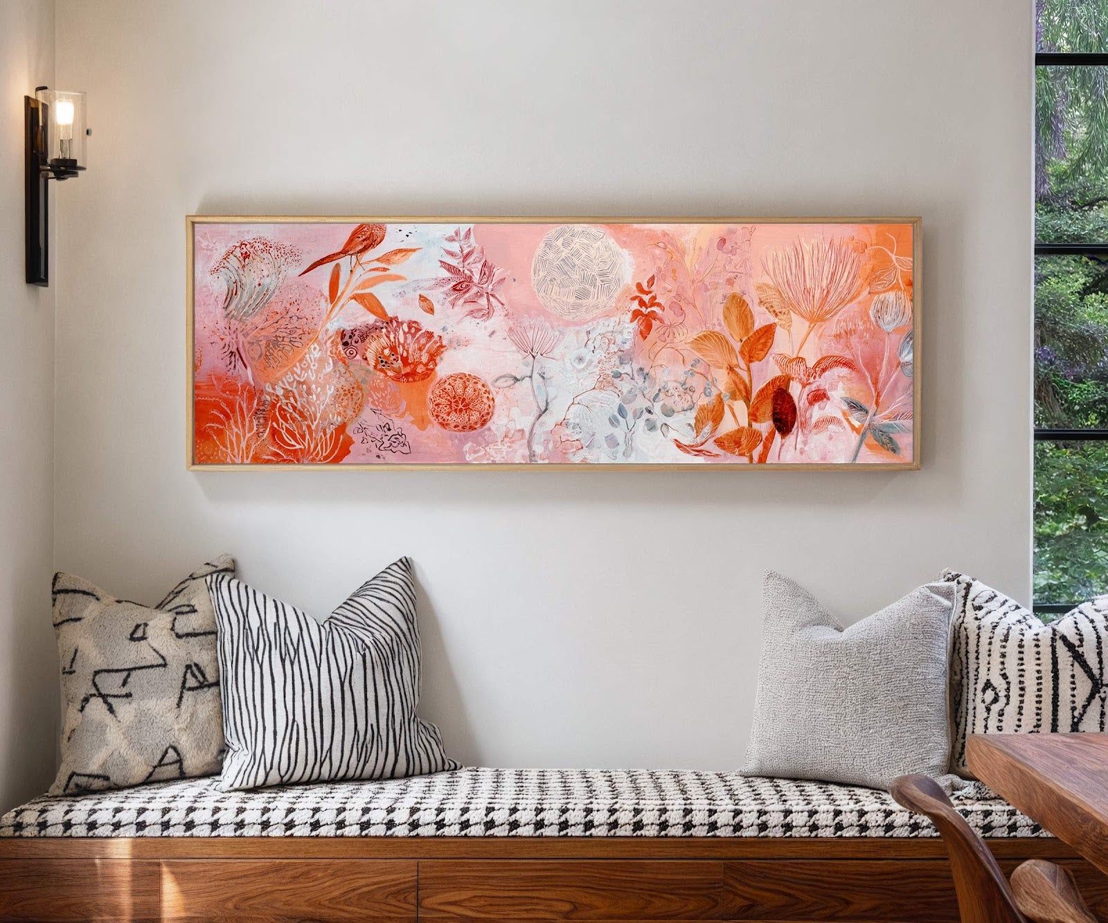 Canvas wall art in interior setting.