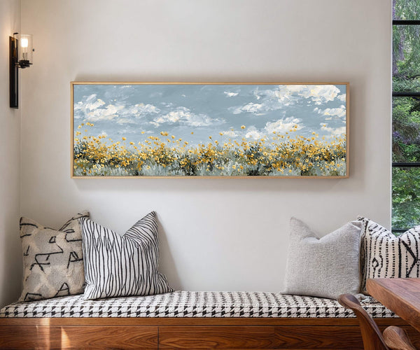 Canvas wall art in interior setting.