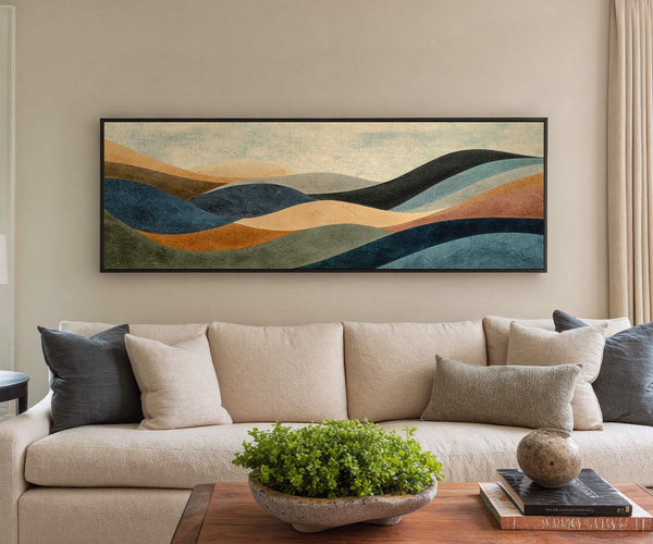 Canvas wall art in interior setting.