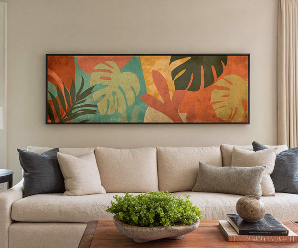Canvas wall art in interior setting.