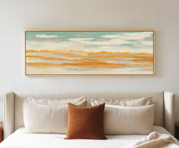 Canvas wall art in interior setting.