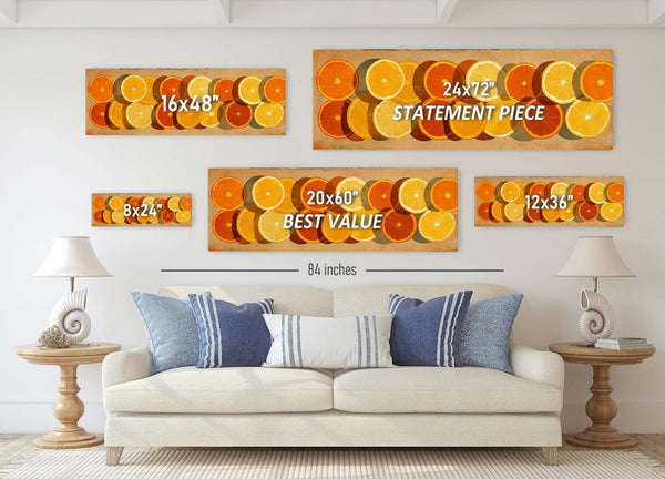 Canvas wall art in interior setting.