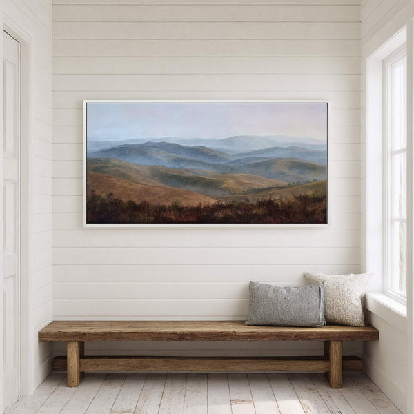 Canvas wall art in interior setting.