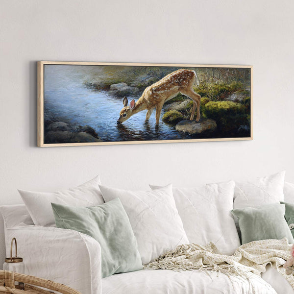 Canvas wall art in interior setting.