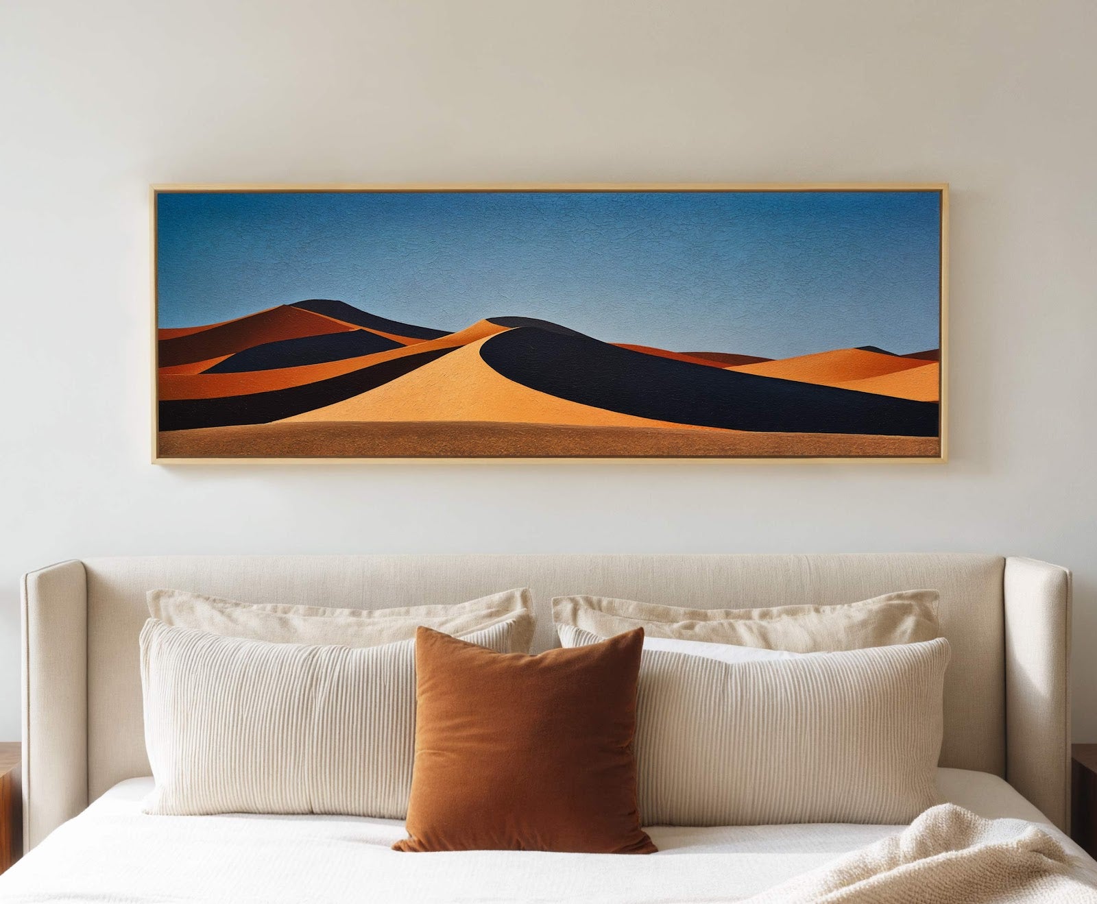 Canvas wall art in interior setting.