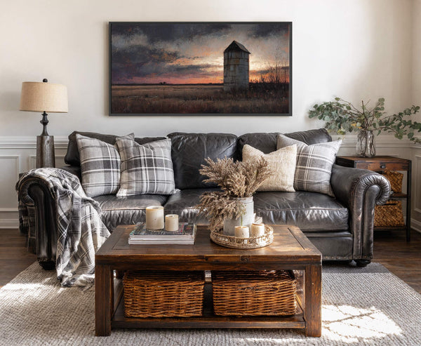 Canvas wall art in interior setting.