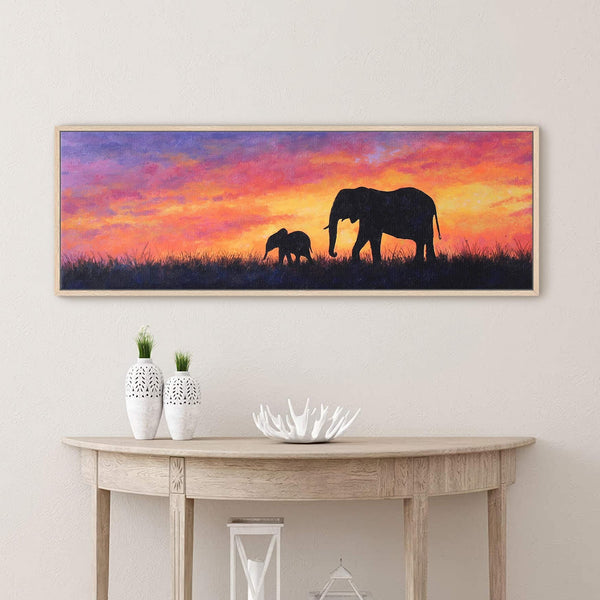 Canvas wall art in interior setting.