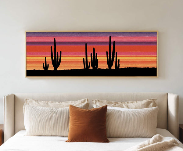 Canvas wall art in interior setting.