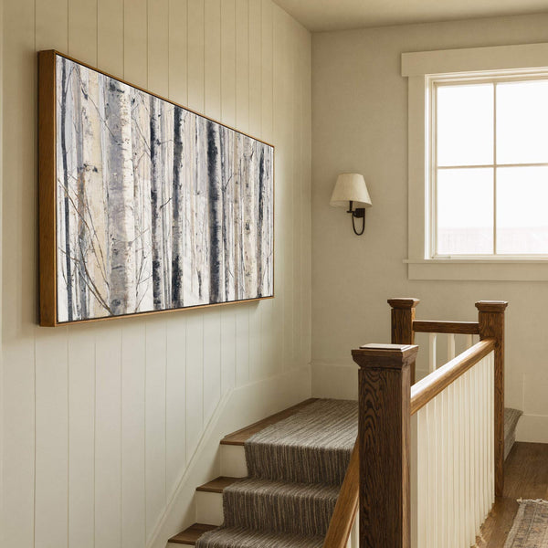 Canvas wall art in interior setting.