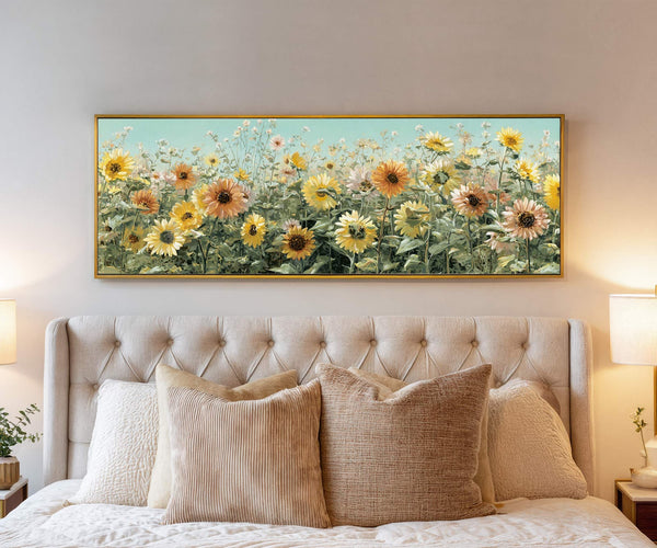 Canvas wall art in interior setting.