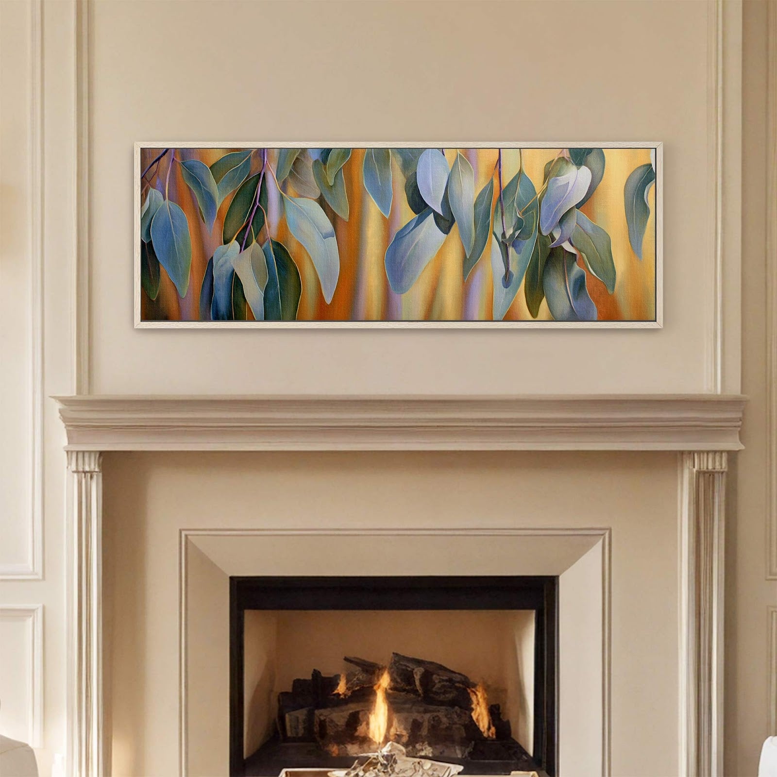 Canvas wall art in interior setting.