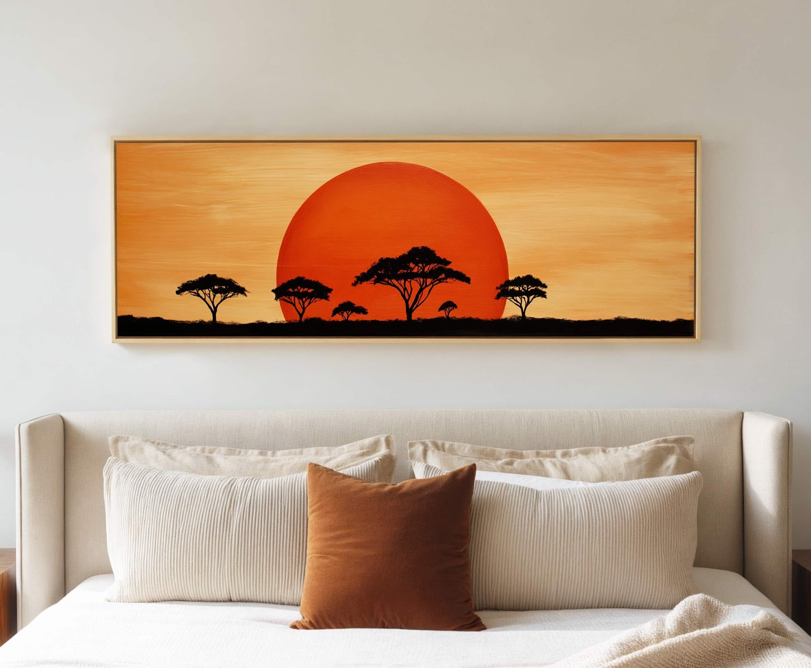 Canvas wall art in interior setting.
