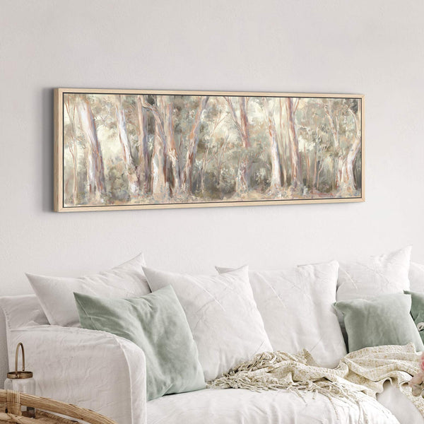 Canvas wall art in interior setting.