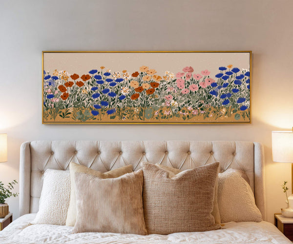 Canvas wall art in interior setting.