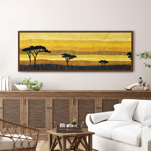 Canvas wall art in interior setting.