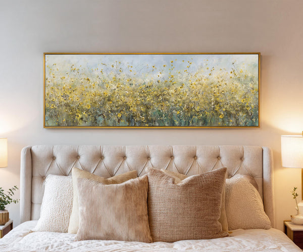 Canvas wall art in interior setting.