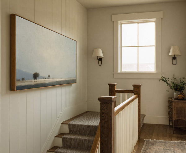 Canvas wall art in interior setting.