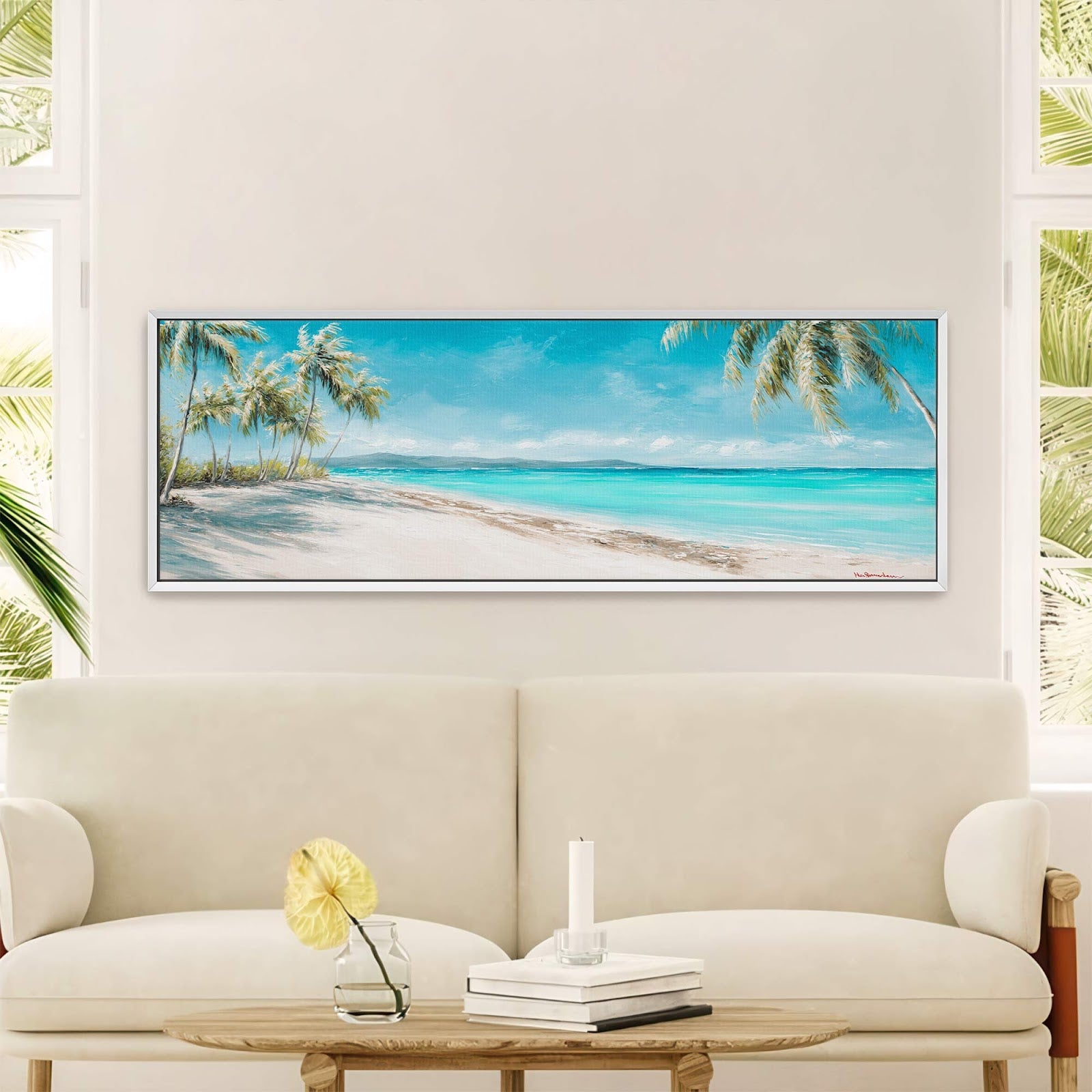 Canvas wall art in interior setting.