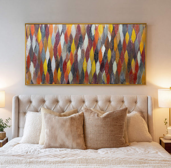 Canvas wall art in interior setting.