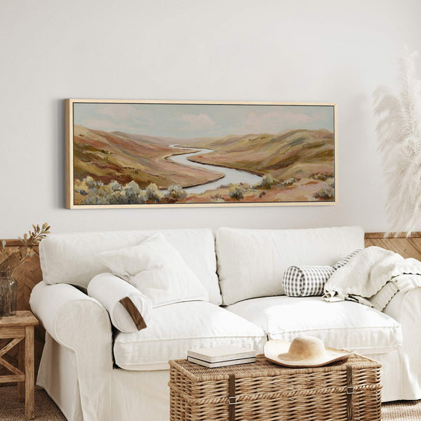 Canvas wall art in interior setting.