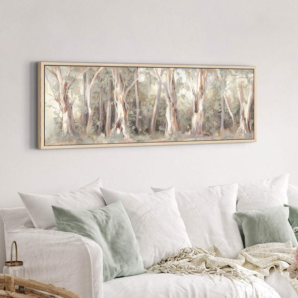 Canvas wall art in interior setting.