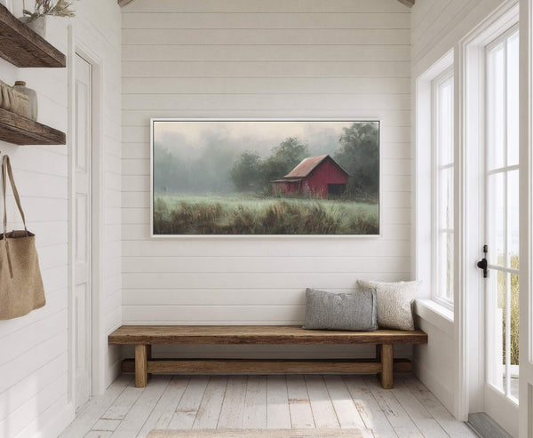 Canvas wall art in interior setting.