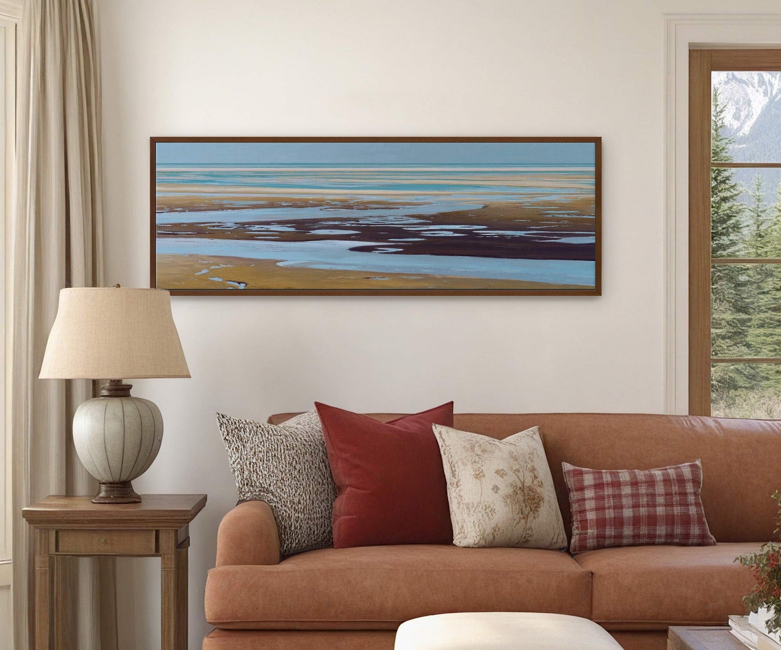 Canvas wall art in interior setting.