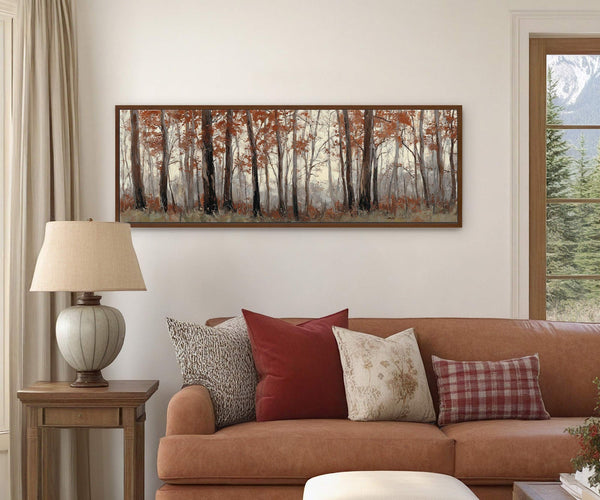Canvas wall art in interior setting.
