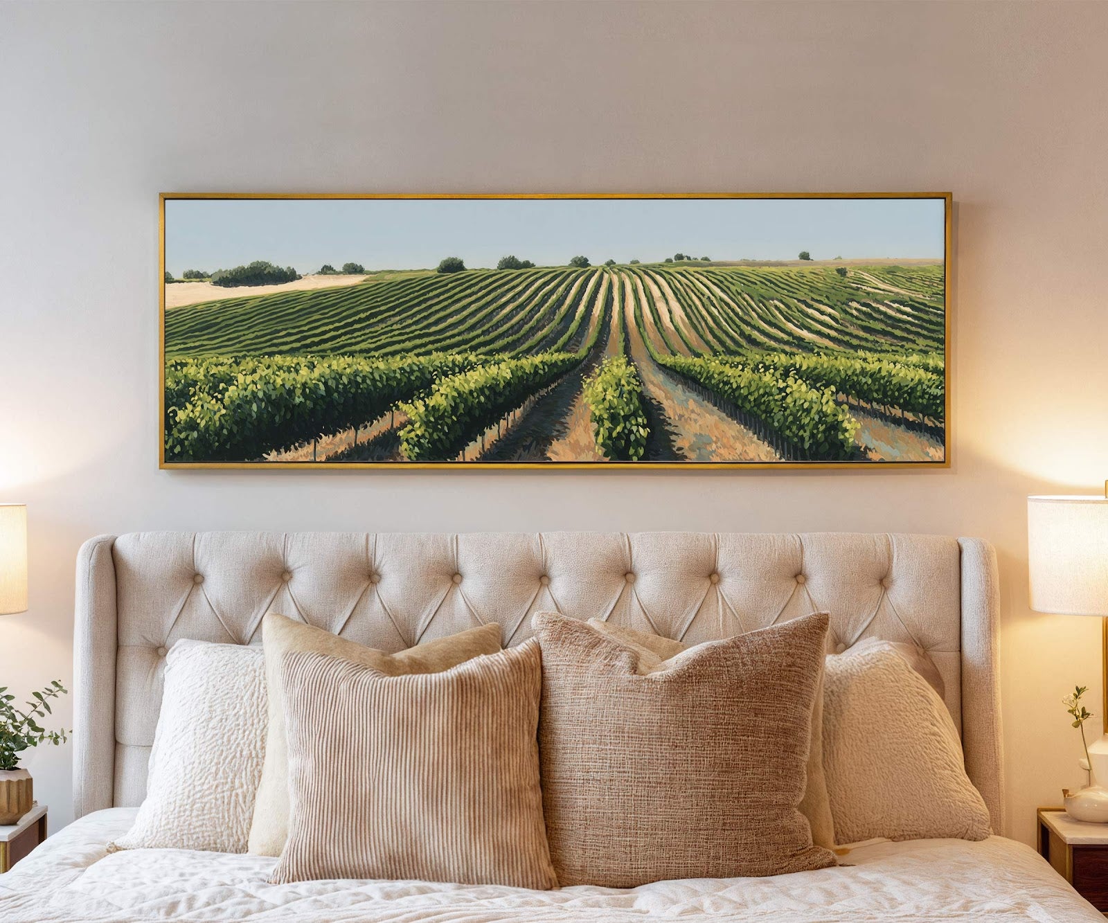 Canvas wall art in interior setting.