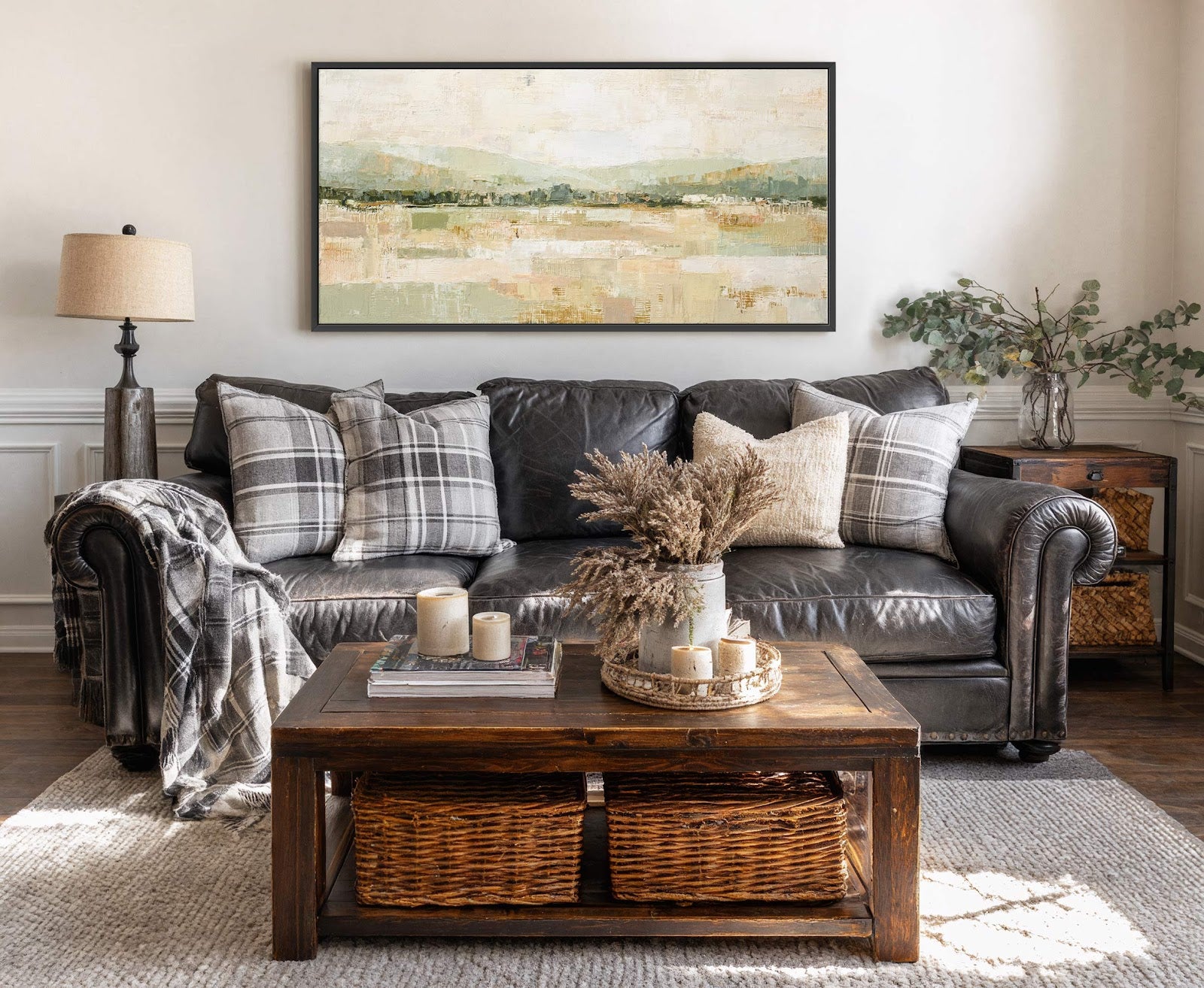 Canvas wall art in interior setting.