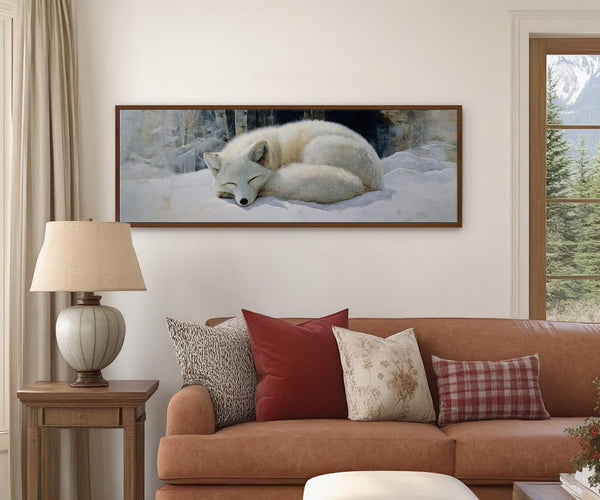 Canvas wall art in interior setting.