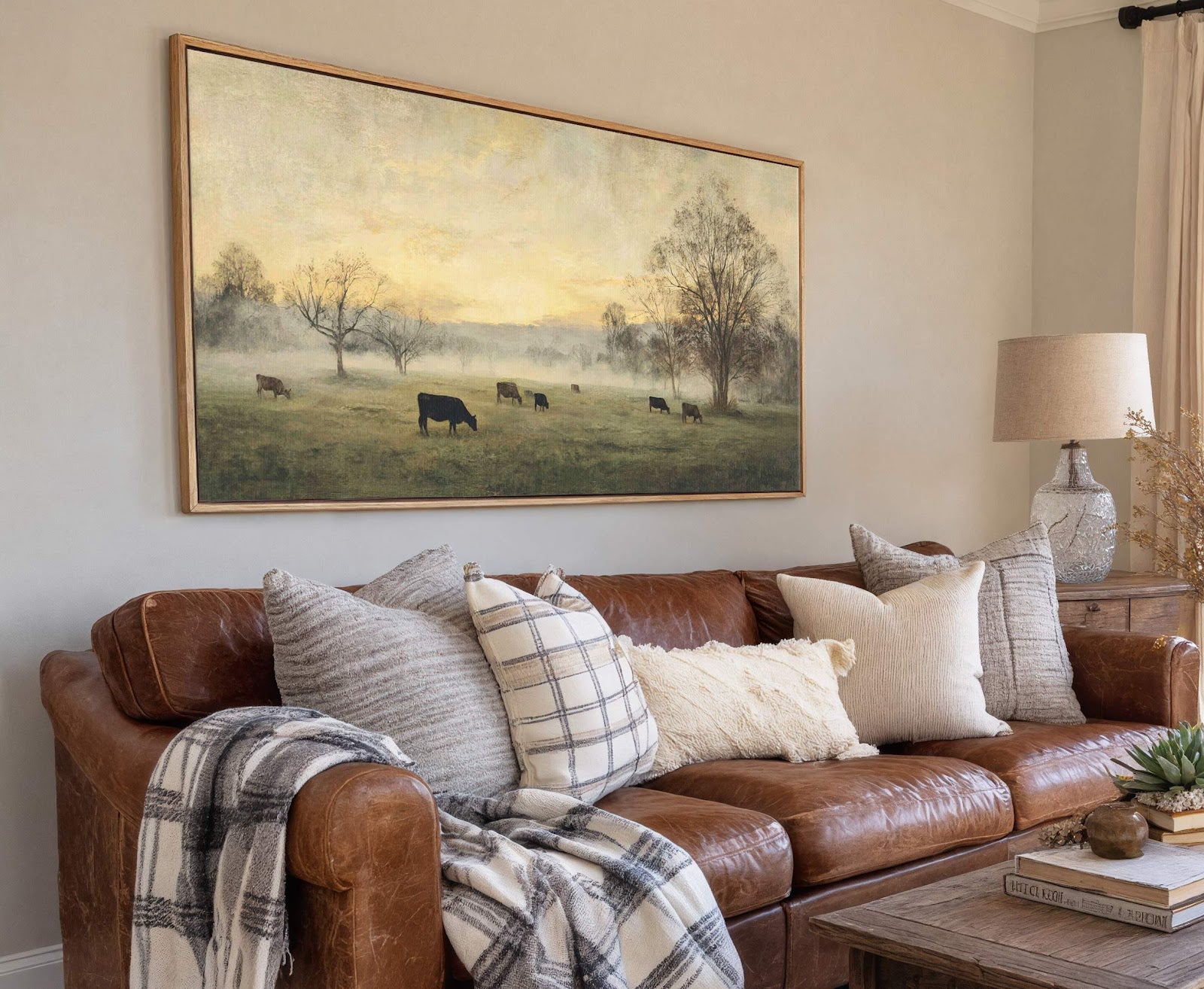 Canvas wall art in interior setting.