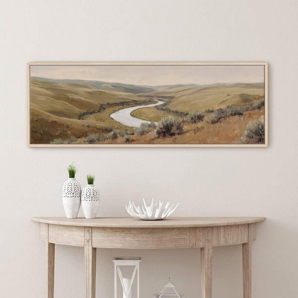 Canvas wall art in interior setting.