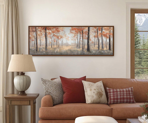 Canvas wall art in interior setting.