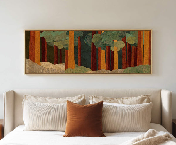 Canvas wall art in interior setting.