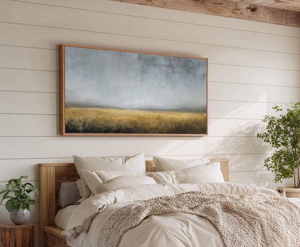 Canvas wall art in interior setting.