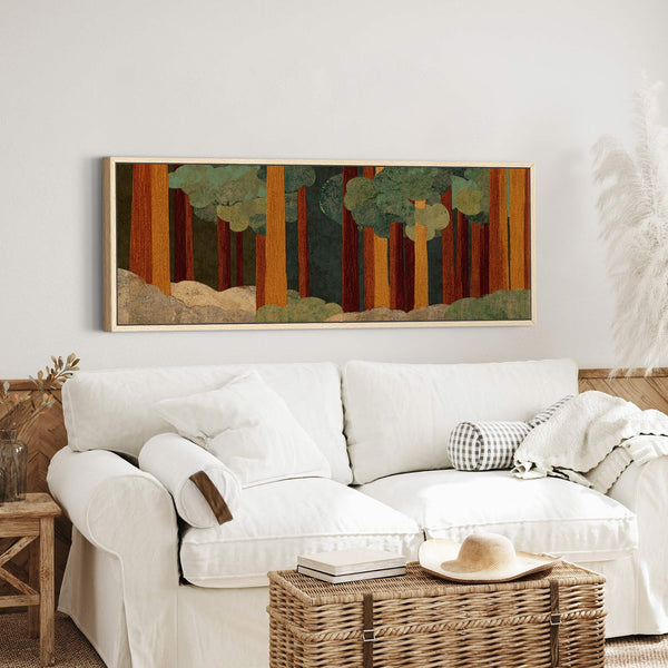 Canvas wall art in interior setting.