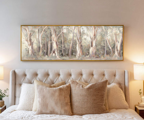 Canvas wall art in interior setting.