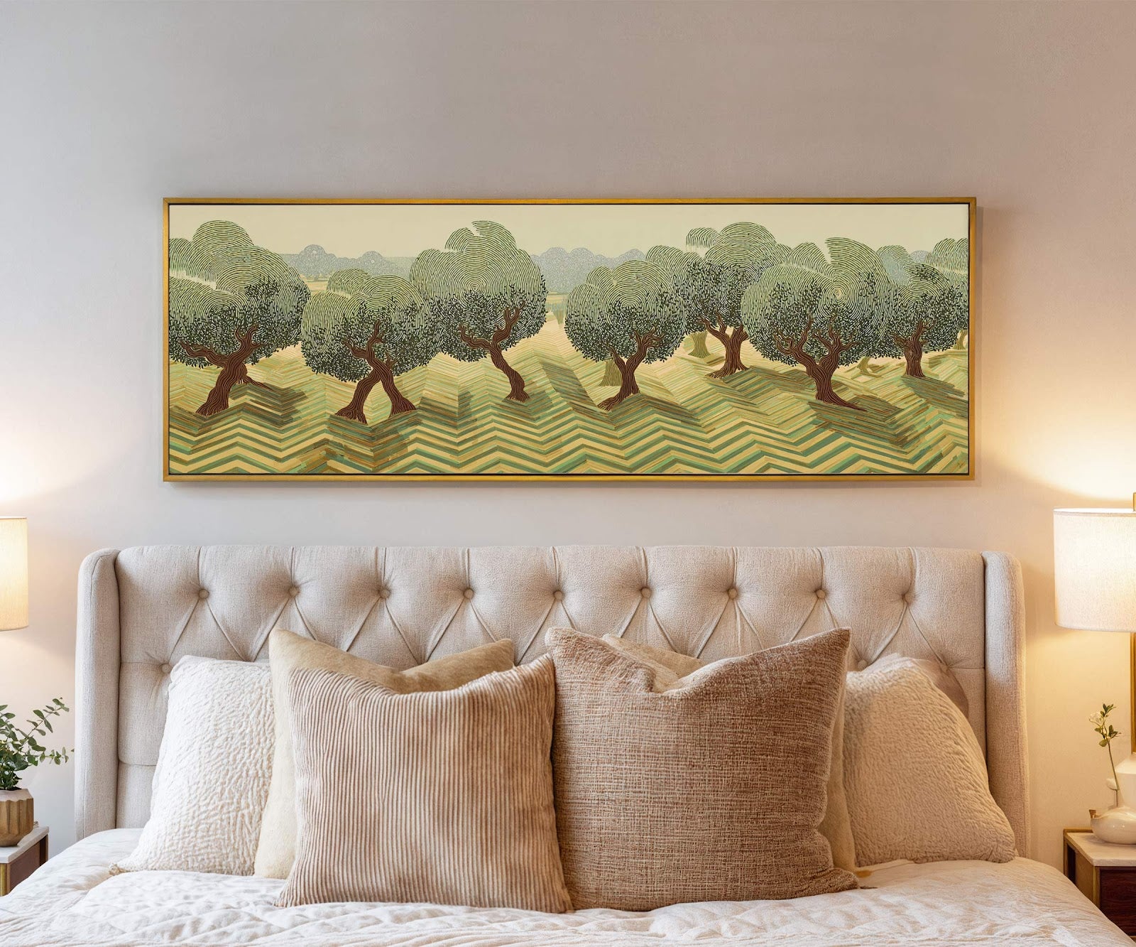 Canvas wall art in interior setting.