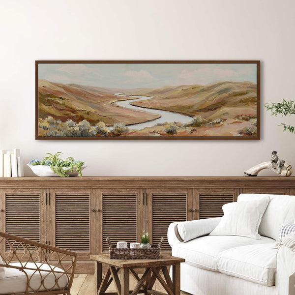 Canvas wall art in interior setting.