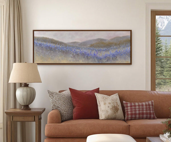 Canvas wall art in interior setting.