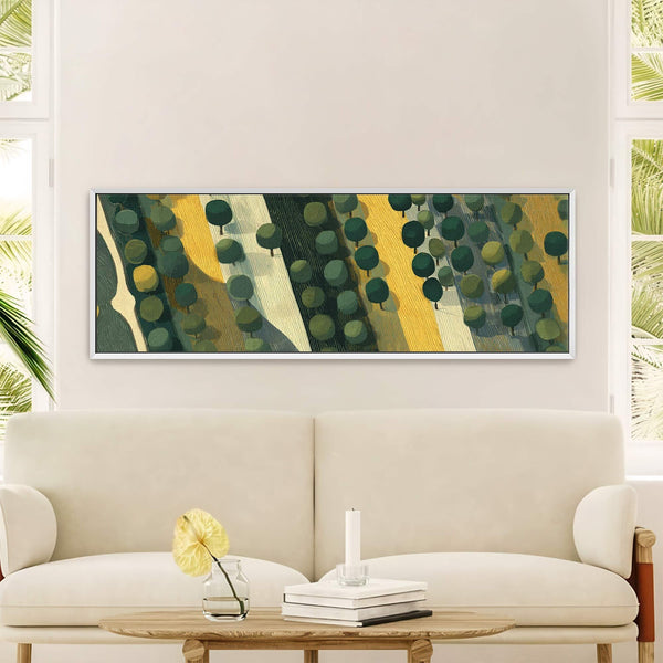Canvas wall art in interior setting.