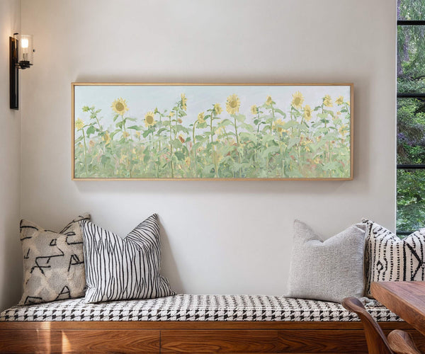 Canvas wall art in interior setting.