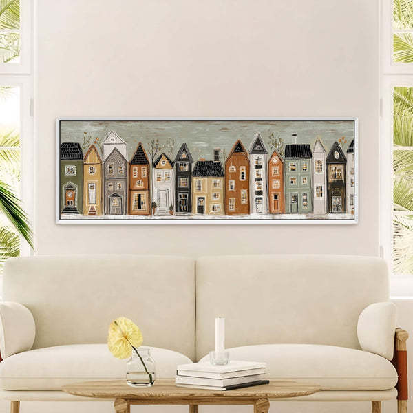 Canvas wall art in interior setting.