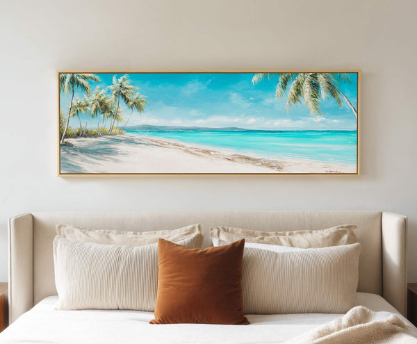 Canvas wall art in interior setting.