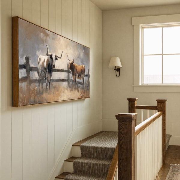 Canvas wall art in interior setting.