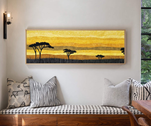 Canvas wall art in interior setting.